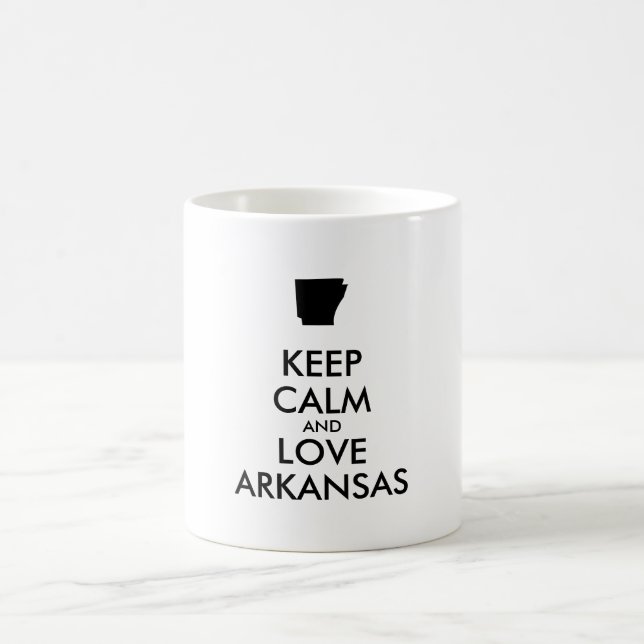 Customisable KEEP CALM and LOVE ARKANSAS Coffee Mug (Center)