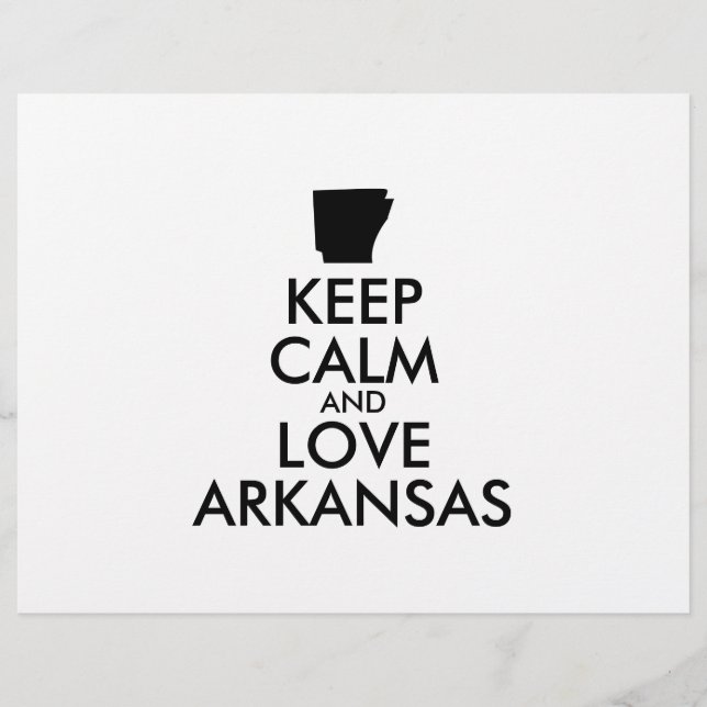 Customisable KEEP CALM and LOVE ARKANSAS Flyer (Front)