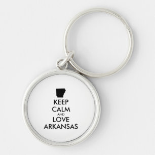 Customisable KEEP CALM and LOVE ARKANSAS Key Ring