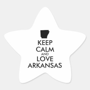 Customisable KEEP CALM and LOVE ARKANSAS Star Sticker