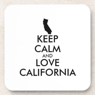 Customisable KEEP CALM and LOVE CALIFORNIA Coaster