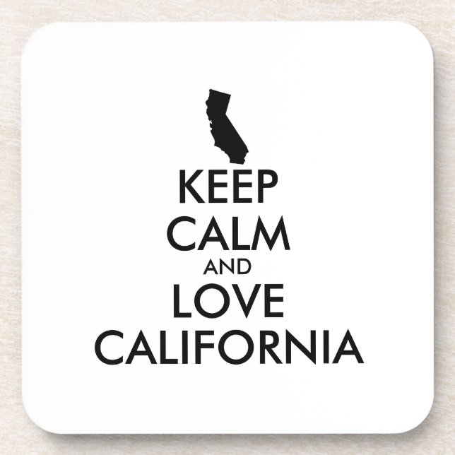 Customisable KEEP CALM and LOVE CALIFORNIA Coaster (Front)