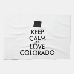 Customisable KEEP CALM and LOVE COLORADO Tea Towel