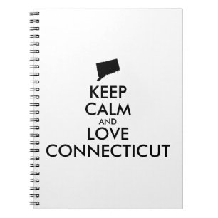 Customisable KEEP CALM and LOVE CONNECTICUT Notebook