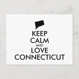 Customisable KEEP CALM and LOVE CONNECTICUT Postcard