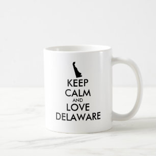 Customisable KEEP CALM and LOVE DELAWARE Coffee Mug