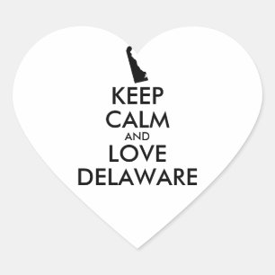 Customisable KEEP CALM and LOVE DELAWARE Heart Sticker