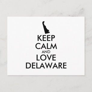 Customisable KEEP CALM and LOVE DELAWARE Postcard