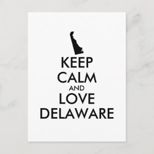 Customisable KEEP CALM and LOVE DELAWARE Postcard