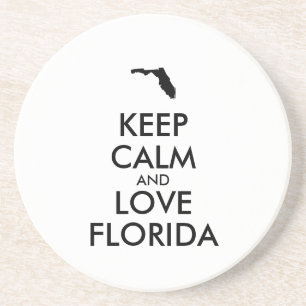 Customisable KEEP CALM and LOVE FLORIDA Coaster
