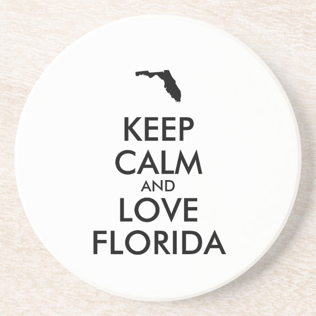 Customisable KEEP CALM and LOVE FLORIDA Coaster (Front)