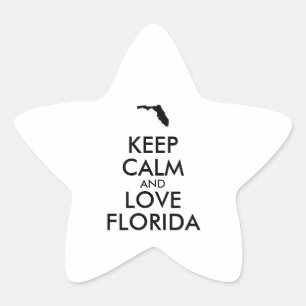 Customisable KEEP CALM and LOVE FLORIDA Star Sticker