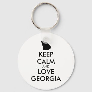 Customisable KEEP CALM and LOVE GEORGIA Key Ring