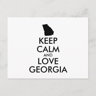 Customisable KEEP CALM and LOVE GEORGIA Postcard