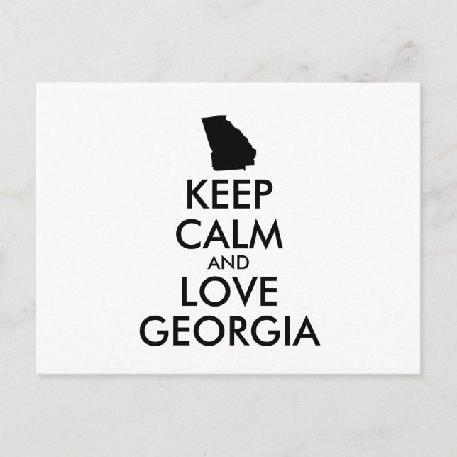 Customisable KEEP CALM and LOVE GEORGIA Postcard (Front)