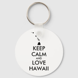 Customisable KEEP CALM and LOVE HAWAII Key Ring