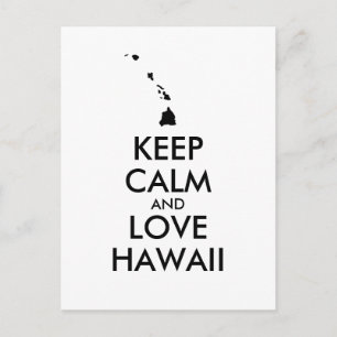 Customisable KEEP CALM and LOVE HAWAII Postcard
