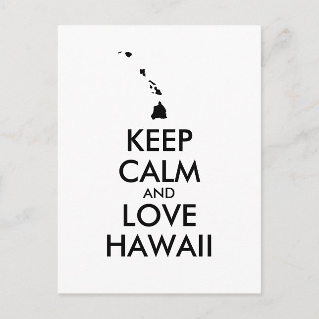 Customisable KEEP CALM and LOVE HAWAII Postcard (Front)