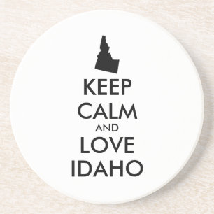 Customisable KEEP CALM and LOVE IDAHO Coaster