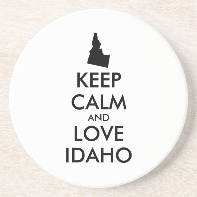 Customisable KEEP CALM and LOVE IDAHO Coaster (Front)