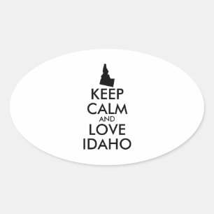 Customisable KEEP CALM and LOVE IDAHO Oval Sticker