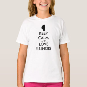 Customisable KEEP CALM and LOVE ILLINOIS T-Shirt