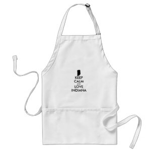 Customisable KEEP CALM and LOVE INDIANA Standard Apron