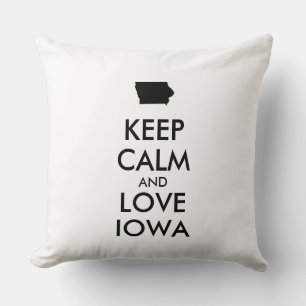 Customisable KEEP CALM and LOVE IOWA Cushion