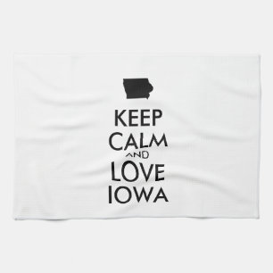 Customisable KEEP CALM and LOVE IOWA Tea Towel