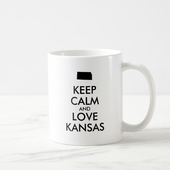 Customisable KEEP CALM and LOVE KANSAS Coffee Mug (Right)