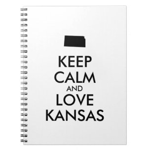 Customisable KEEP CALM and LOVE KANSAS Notebook
