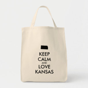Customisable KEEP CALM and LOVE KANSAS Tote Bag