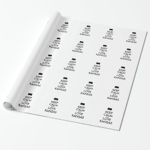 Customisable KEEP CALM and LOVE KANSAS Wrapping Paper
