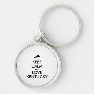 Customisable KEEP CALM and LOVE KENTUCKY Key Ring