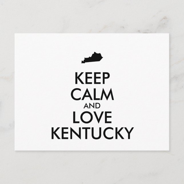 Customisable KEEP CALM and LOVE KENTUCKY Postcard (Front)