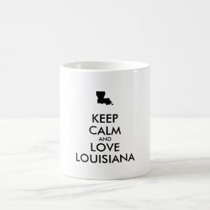 Customisable KEEP CALM and LOVE LOUISIANA Coffee Mug