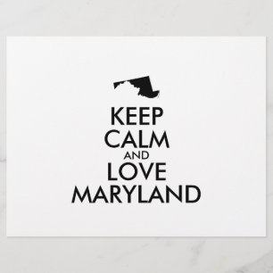 Customisable KEEP CALM and LOVE MARYLAND Flyer