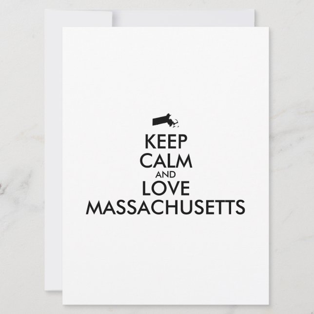 Customisable KEEP CALM and LOVE MASSACHUSETTS (Front)