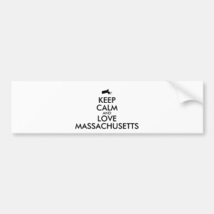 Customisable KEEP CALM and LOVE MASSACHUSETTS Bumper Sticker
