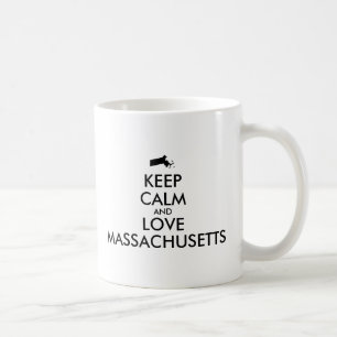 Customisable KEEP CALM and LOVE MASSACHUSETTS Coffee Mug