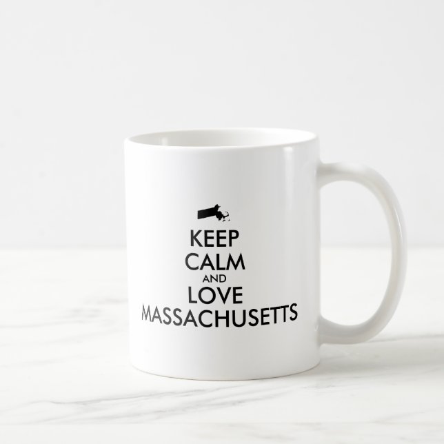 Customisable KEEP CALM and LOVE MASSACHUSETTS Coffee Mug (Right)