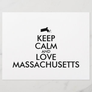 Customisable KEEP CALM and LOVE MASSACHUSETTS Flyer