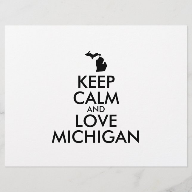 Customisable KEEP CALM and LOVE MICHIGAN Flyer (Front)