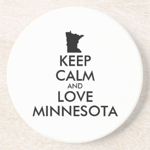 Customisable KEEP CALM and LOVE MINNESOTA Coaster