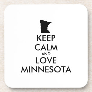 Customisable KEEP CALM and LOVE MINNESOTA Coaster