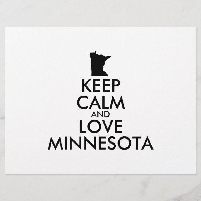 Customisable KEEP CALM and LOVE MINNESOTA Flyer (Front)