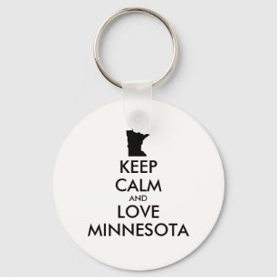 Customisable KEEP CALM and LOVE MINNESOTA Key Ring