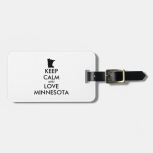 Customisable KEEP CALM and LOVE MINNESOTA Luggage Tag