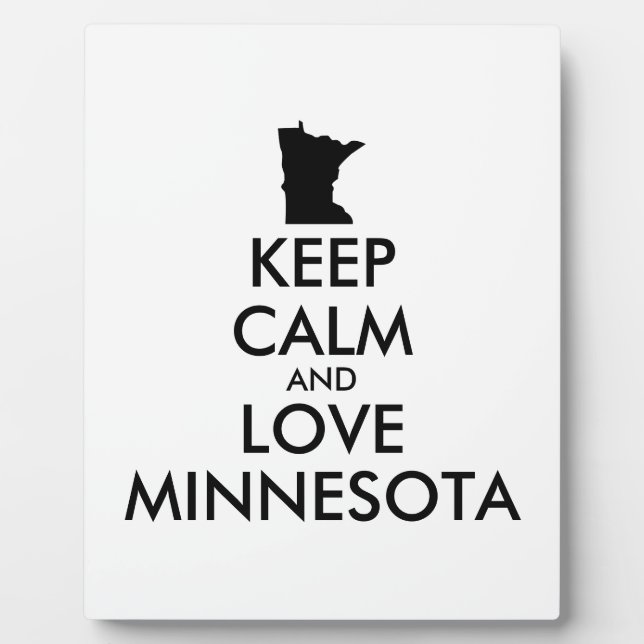 Customisable KEEP CALM and LOVE MINNESOTA Plaque (Front)