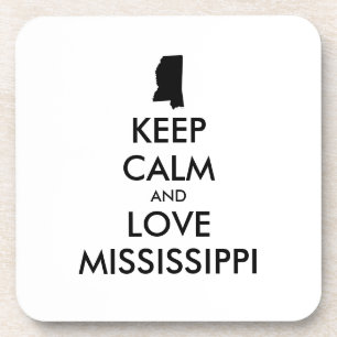 Customisable KEEP CALM and LOVE MISSISSIPPI Coaster